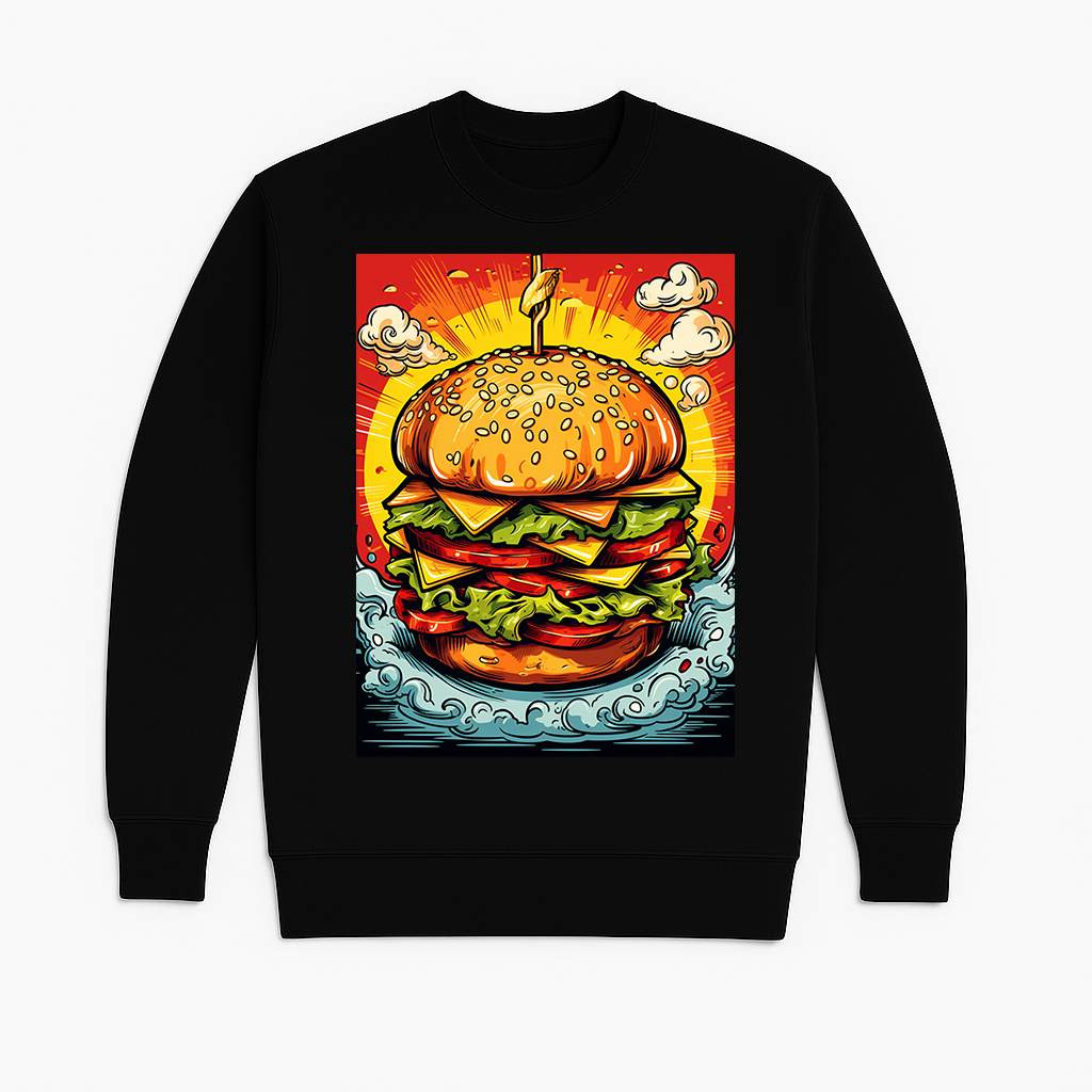 "Burger Me Crazy" French Terry Crewneck Sweatshirt