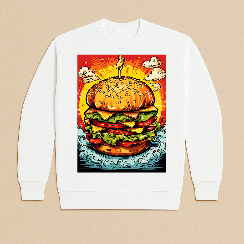 "Burger Me Crazy" French Terry Crewneck Sweatshirt
