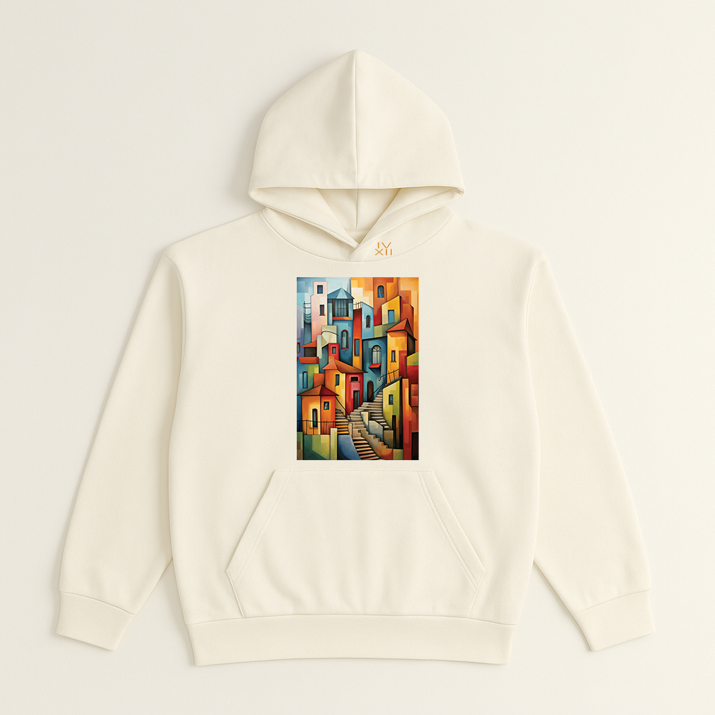 "Cubist Hillside" French Terry Hoodie