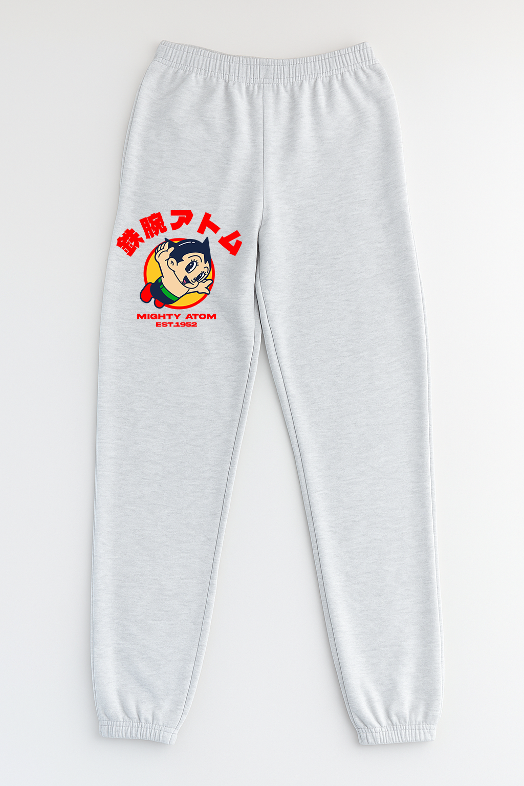 "Tetsuwan Atom" Ash Gray French Terry Fleece Sweatpants