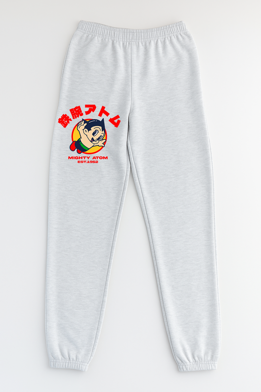 "Tetsuwan Atom" Ash Gray French Terry Fleece Sweatpants
