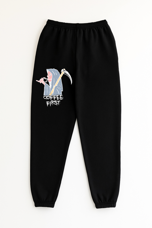 "Coffee First" French Terry Sweatpants
