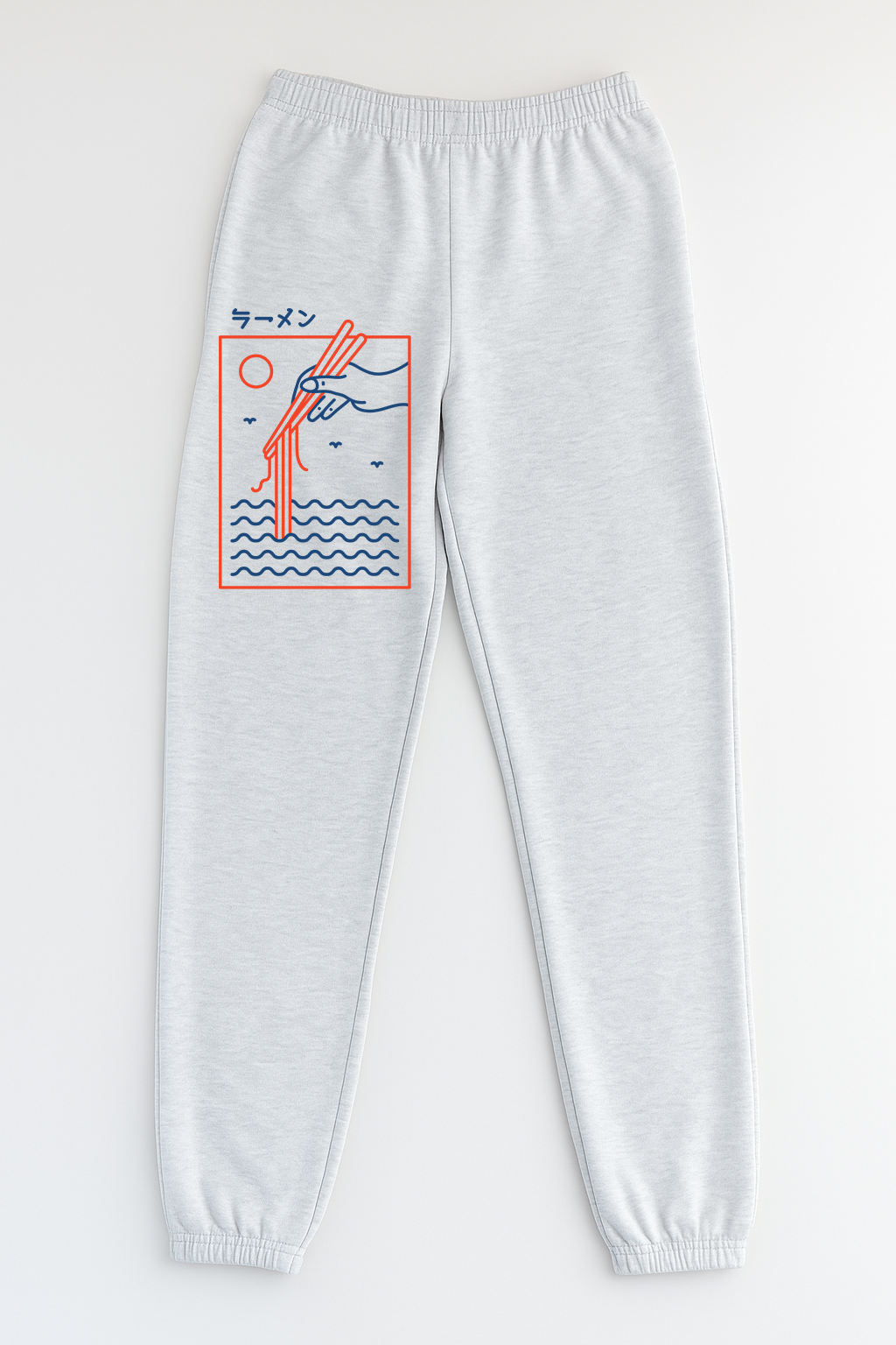 "Ramen" Ash Gray French Terry Fleece Sweatpants