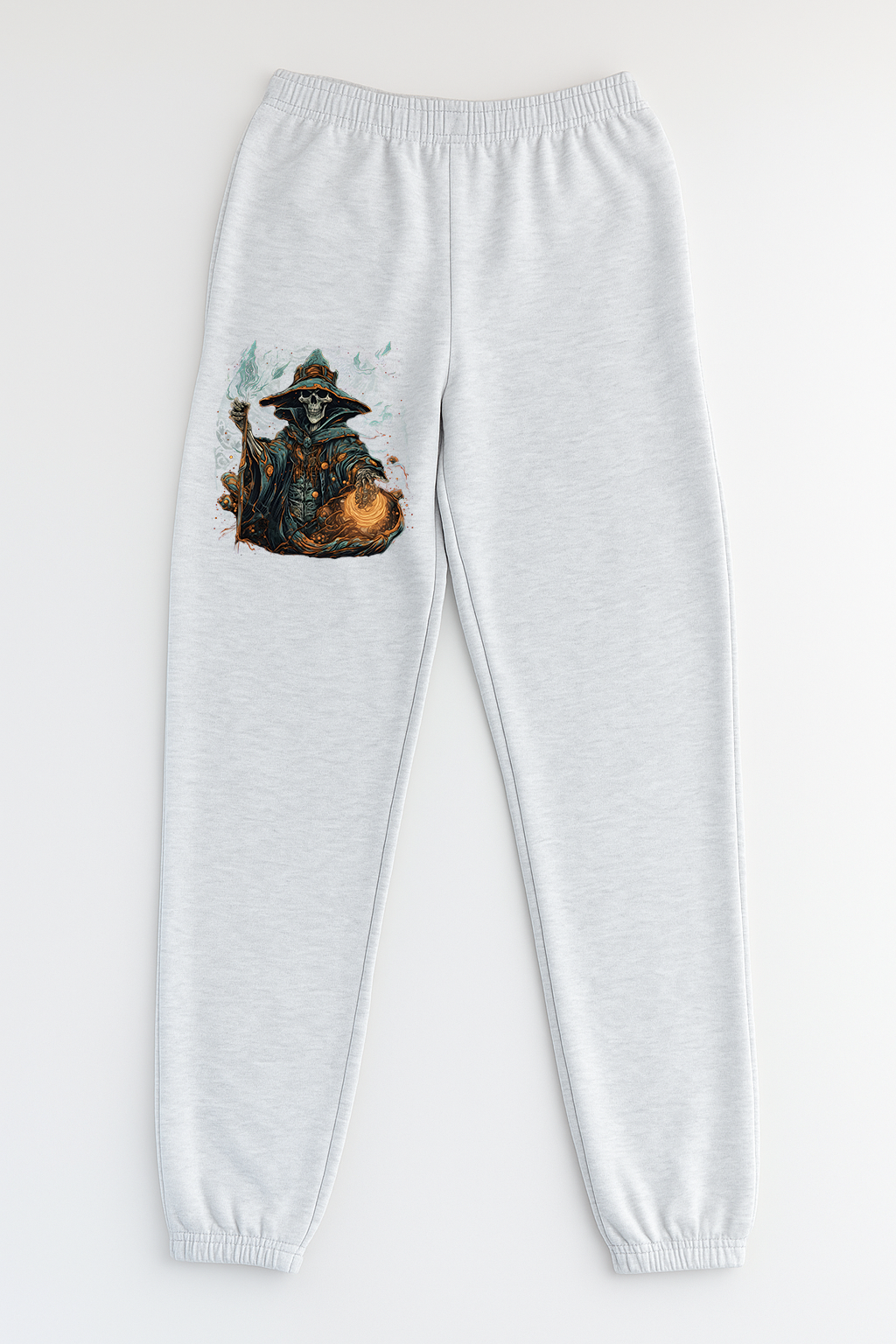 "Skeleton" Ash Gray French Terry Fleece Sweatpants
